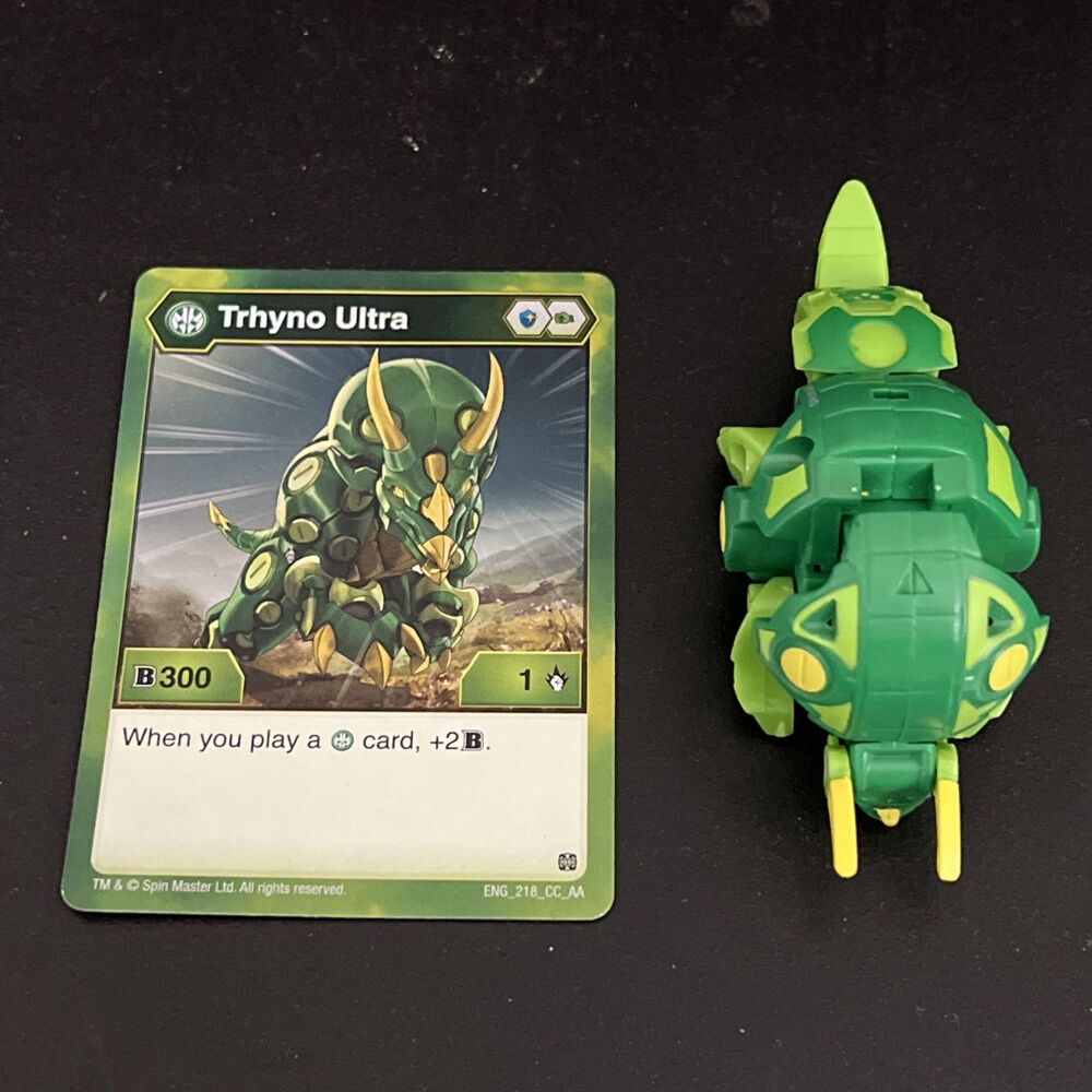 Bakugan Battle Planet Ventus Trhyno Ultra B300 Green w/ Character Card